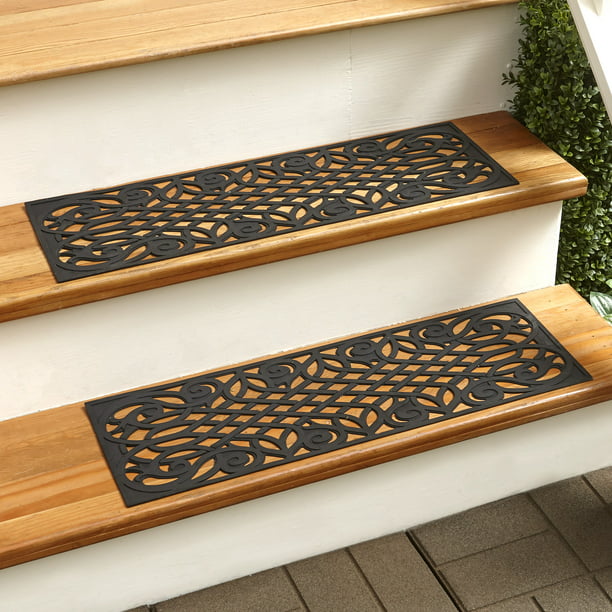 HOUSEWARE Stair Treads Indoor Anti-Slip Step Pad from Glue Self-Adhesive Stairs Rotating Household Anti-Slip Mat Solid Wood Non-Slip Non-Woven Fabric Stairs 1 pcs Color : B, Size : 75254CM 